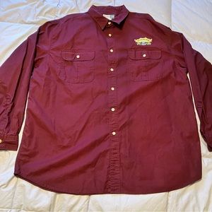 Sierra Nevada Long Sleeve Button Down Shirt - Burgundy - 3XL